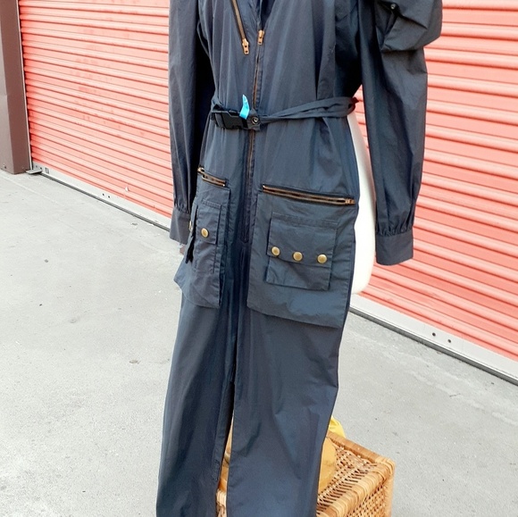 Vintage Gray Military Romper Flight Jumpsuit S 6 UTILTY Overall USA FLAG Patch - Picture 12 of 12